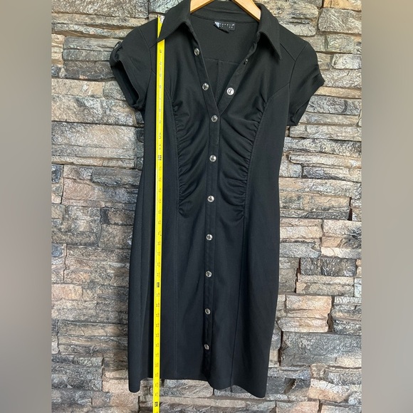 Carole Little Black Sheath Midi Dress with Notched Collar - Picture 9 of 12